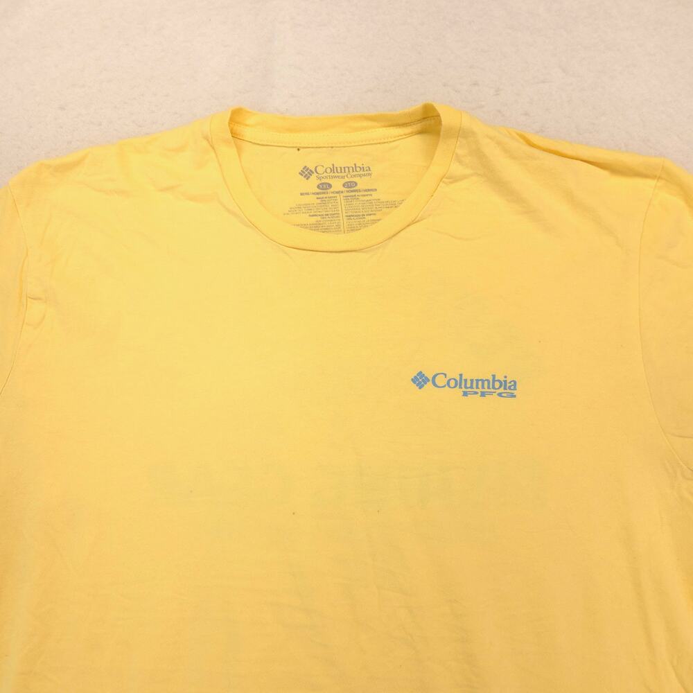 Columbia Yellow Short Sleeve Tee this shirt is on the small side opinion medium